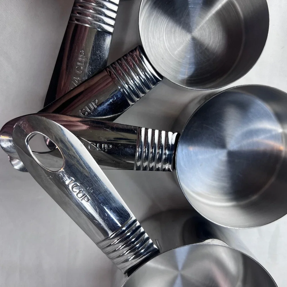 Oneida 18/8 Stainless Steel Measuring Cups and Spoons Set 8 Piece Silver